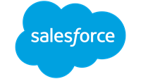 Salesforce logo with blue cloud